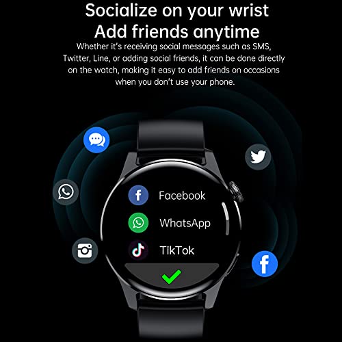 FILIEKEU Bluetooth Calls Smart Watch Men Women Heart Rate Sleep Monitor Steps IP67 Waterproof Sport Fitness Tracker 1.3''Touch Screen Fasion Black Stainless Steel Smart Watches for Android iOS