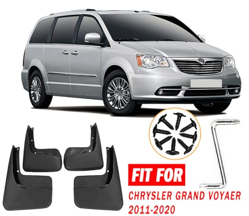 Image of Mud Flaps Mud Guards Fit for 2011-2020 Chrysler Grand Voyaer, Front & Rear Mud Splash Guards Accessories - 4 Pc, Black