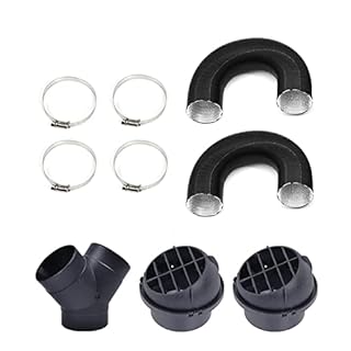 Aim Tools 75mm Riscaldatore Diesel Tubo Presa d'Aria Condotto Y Ramo Uscita Aria Calda Connettore di Sfiato Kit di Clip per Tubi Flessibili