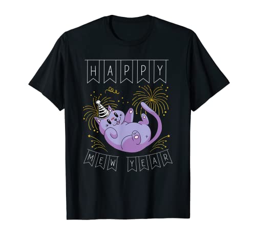 Photo de Happy Mew Year Jouet amusant pour chat Inscription Happy New Year T-Shirt