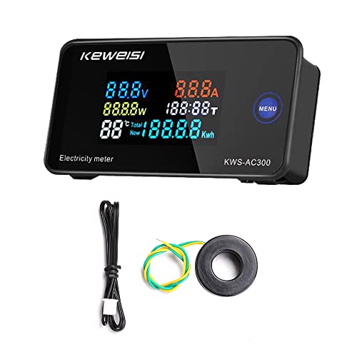 lifcasual AC50-300V Voltímetro Digital Amperímetro Potência Corrente Tensão Temperatura Umidade Disp