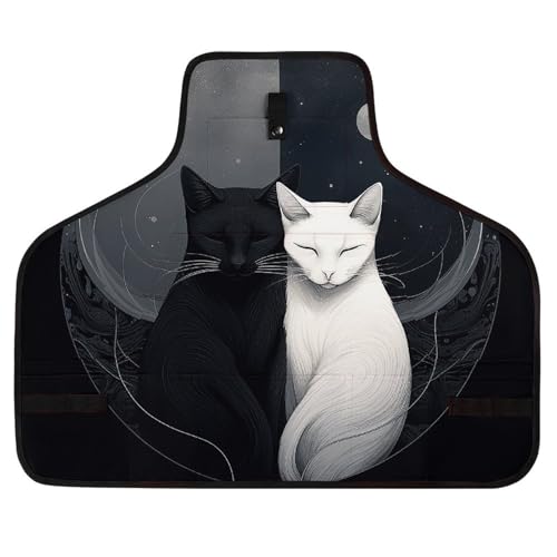 Delantal de trabajo con diseño de dos gatos para hombres y mujeres miniatura 1