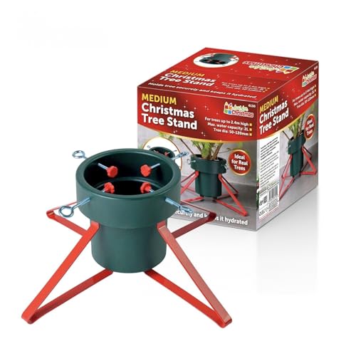 ADEPTNA Heavy Duty Christmas Tree Stand Premium Sturdy Xmas Tree Holder Metal Base – Ideal for Real Xmas Tree and Keeps your Tree well Hydrated