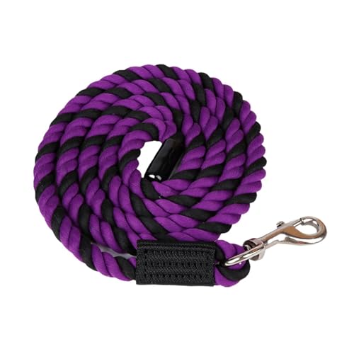 Yiju Equestrian Lead Rope for Horses and Dogs with Clip Attachment, Purple Black