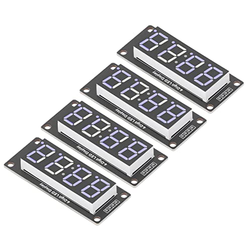 Tubo Digitale a 4 Cifre, Modulo Orologio a 7 Segmenti Scheda Display a LED Modulo Display a Segmenti LED a Tubo a 4 Cifre TM1637 0,56 Pollici (Blu MRA041C)