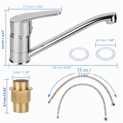 Mitigeur cuisine pivotant pour nettoyer facilement les grands plats sans éclaboussures - 3