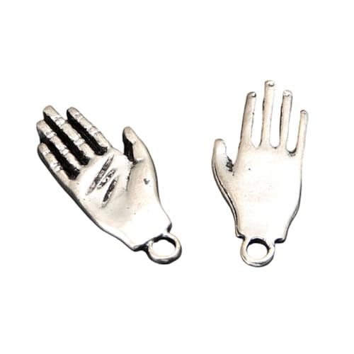 40pcs Antique Silver Color Zinc Alloy Hand Charms Pendants for