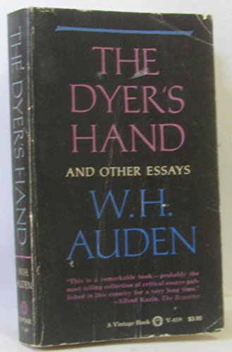 Dyer's Hand and Other Essays B000TUKW9U Book Cover