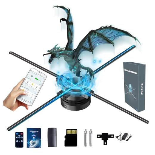 3D Hologram Fan,Missyou 23.6“ Hologram Projector HD LED Advertising Display with Remote and Bluetooth and Splicing,700 Video Library for Business Store Signs,Bar,Party,Halloween,Stage Lights