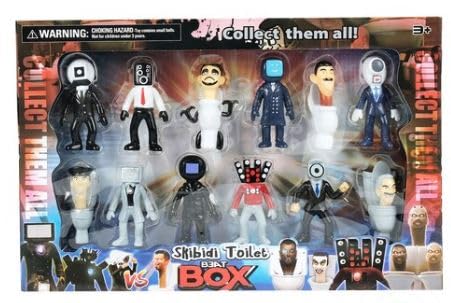 Skibidi Toilet Beat Box Play Set, Set of 12, Multicolour