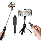 CMXLTECH Selfie Stick Tripod，Bluetooth Selfie Stick，Extendable Bluetooth Selfie Stick with Wireless Remote，Compatible iPhone 12/12pro/12pro max/Xs Max/Xs/Xr/X/8P/7P/, Galaxy S20/S10//Note20/