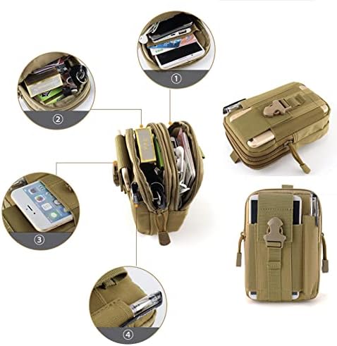 ZhaoCo Tactical Molle Pouch, Compact Utility Belt Pouch Military Army EDC Pouch Waist Bag Fanny Packs for Sports Hiking Camping