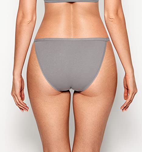 Soulvor Natrelax Women's Underwear Low Rise String Bikini Cotton Panties Low Rise Tagless Stretch Panty 5 Pack Basic Medium #TOP1