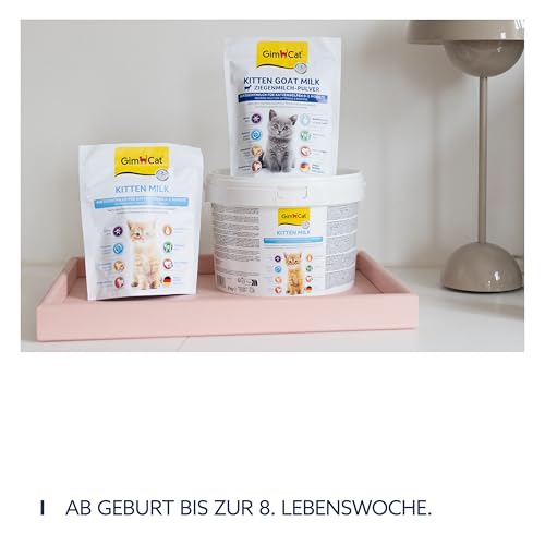 GimCat Kitten Goat Milk - Ziegenmilchpulver als Alleinfutter für Katzenbabys bis zum 2. Monat - 1 Beutel (1 x 200 g)
