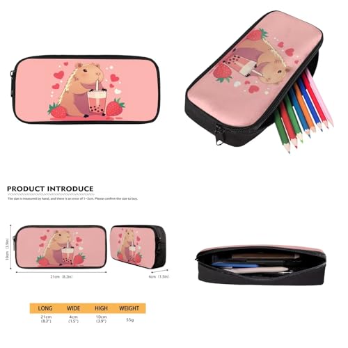 Kawaii Capybara Backpack for School Kids Girls 4-7 Adjustable Strap Bookbag for Girls with Lunch Box 4pcs Large Capacity Kids School Backpack Bookbag Daypack Bag for Preschool Kindergerten4
