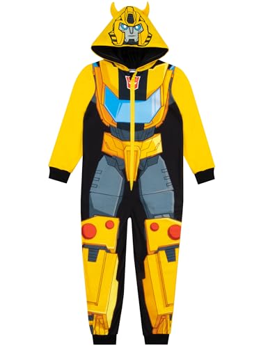 Transformers Bumblebee Surpyjama Garcon | Grenouillere Enfant | Pyjama Combinaison Enfant | Jaune 8-9 Ans