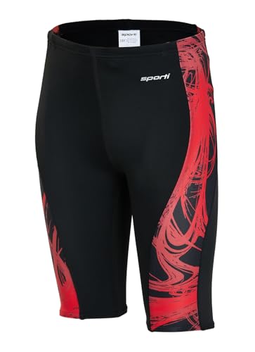 Image of Sporti Boys' Athletic Jammer Swimsuit, Youth Competitive Abstract Printed