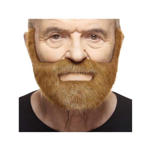 Mustaches Self Adhesive Nobleman Fake Mustache and Beard, Novelty, False Facial Hair, Costume Accessory for Adults, Chestnut Color