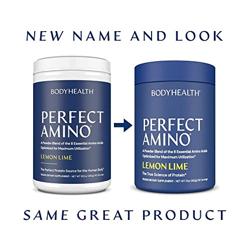 Bodyhealth Perfectamino Xp Lemon Lime (60 Serving), Best Pre/Post Workout Recovery Drink, 8 Essential Amino Acids Energy Supplement With 50% Bcaas, 100% Organic, 99% Utilization (Packaging May Vary) #TOP1