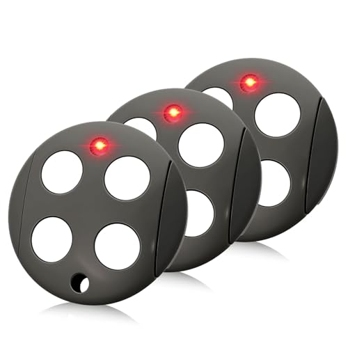 433,92 MHz Telecommande Portail, Lot de 3 Telecommande Bip Porte de Garage Compatible avec Telecommande Mhouse GTX4, Rolling Code, 4 Canaux