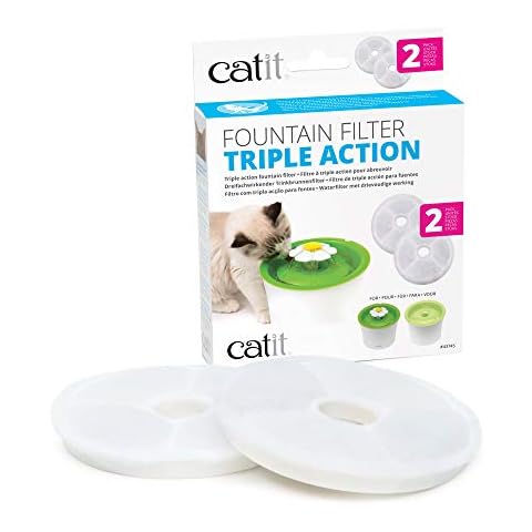 Catit Triple Action Filter, 3fach wirksamer Ersatzfilter, Trinkbrunnenfilter, 2er Pack Cover
