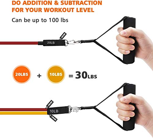 11 Peças Elástico Extensor Exercicio Funcional Até 100 libras Kit Elástico Extensor Treinamento Pilates Exercícios Academia Acessórios 5 41Z1qobvJCL