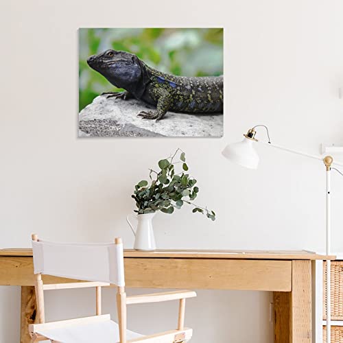 Art Posters Animal Black Lizard Wall Posters Wall Art Paintings Canvas Wall Decor Home Decor Living Room Decor Aesthetic Prints 24X32Inch(60X80Cm) Frame-Style #TOP6