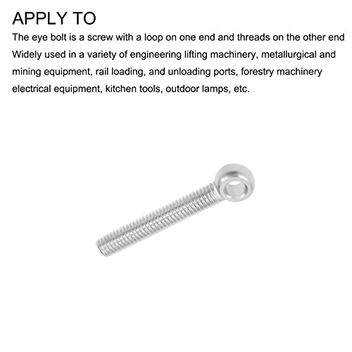 Image of METALLIXITY Shoulder Swing Lifting Bolt (M6x40mm) 5Pcs, 304 Stainless Steel Eye Bolts - for Home Renovation Fasteners, Silver