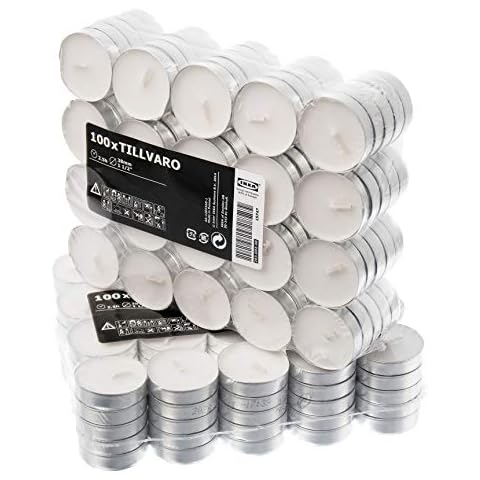 Ikea TILLVARO White Unscented Tealight Candles Set Cover