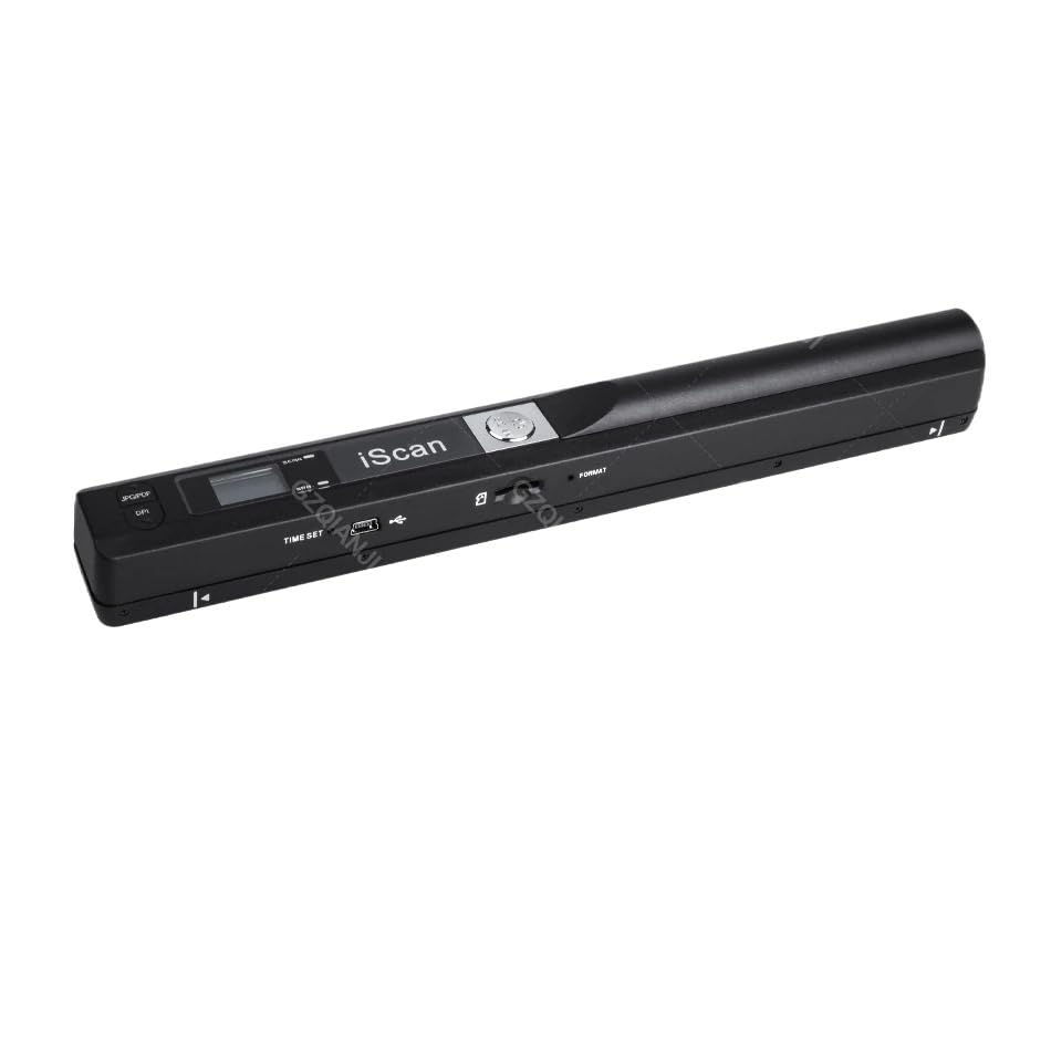 A4 Document Portable Scanner New Creative Handheld Mobile iScan 900 DPI USB 2.0 LCD Display Support JPG/PDF Format(BK Add 32G TFCard)