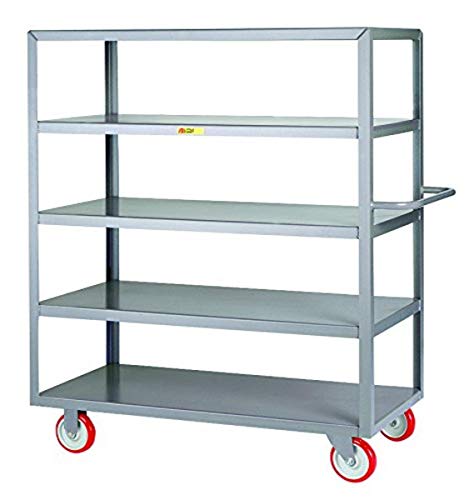 Little Giant 5Lm-2436-5Py Welded 5-Shelf Service Cart, Flush Shelves, 1200 Lb. Capacity, 36" Length, 24" Width, 61.5" Height #TOP8