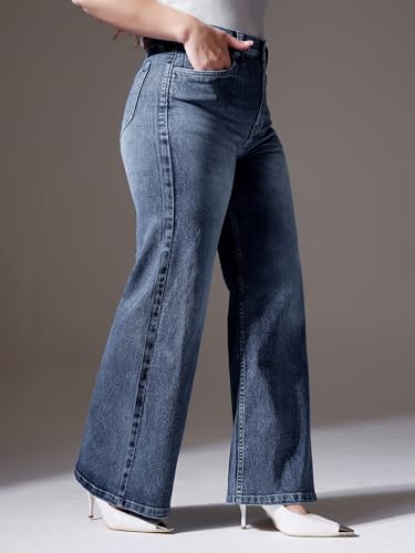 Image of Miss Chase A+ Women's Bootcut High Rise Regular Stretchable Denim Jeans