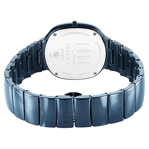 Titan Edge Squircle Blue Dial Analog Ceramic Strap Watch for Men-NS1841QC04 - Image 4