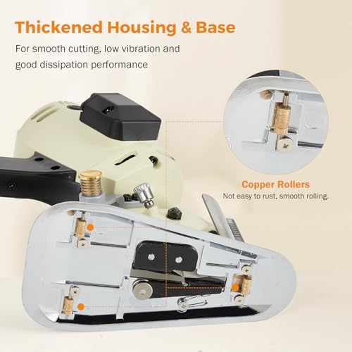 BEAMNOVA Fabric Cutter Electric Cloth Cutting Machine Roller with Extra 4 Inch Rotary Blade Hand Held Fabric Slitting Machine For Multi-Layer Clothing, Textiles, Paper, Blanket, Hat, etc