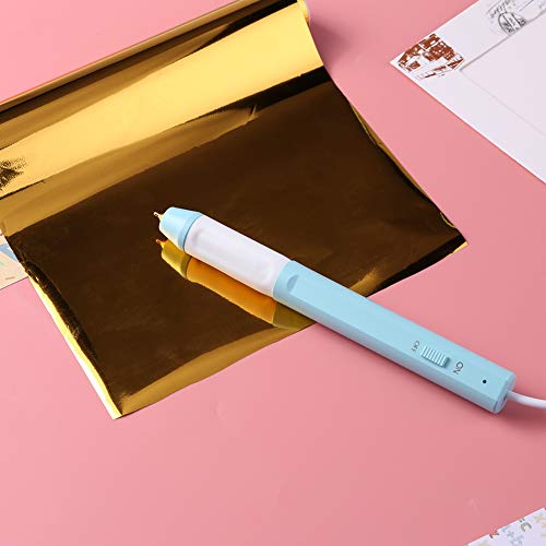 Hot Foil Roon & Hot Heated Foil Pens Set,Foil Quill Starter USB Heat Foil Pen for Scrapbooking Tool Kits Gold Glimmer Hot Foil Roll for Card Making Craft Scrapbooking Drawing Pen with USB Cable DC5V - Image 4