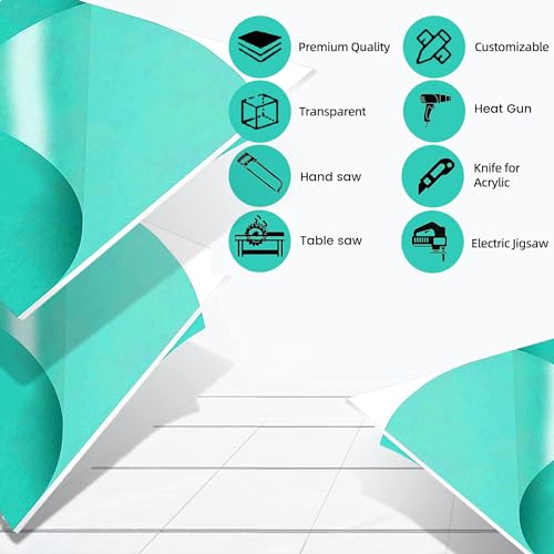 Calpalmy 24" X 36" ACRYLIC SHEET 2-Pack) 24 X 36 Inch Clear Acrylic Sheet Plexiglass 1/4 Inch Thick; Use For Craft Projects, Signs, Display Cases, Sneeze Guard And More; Cut With Cricut, Engraver, Power Saw Or Hand Tools thumb #5