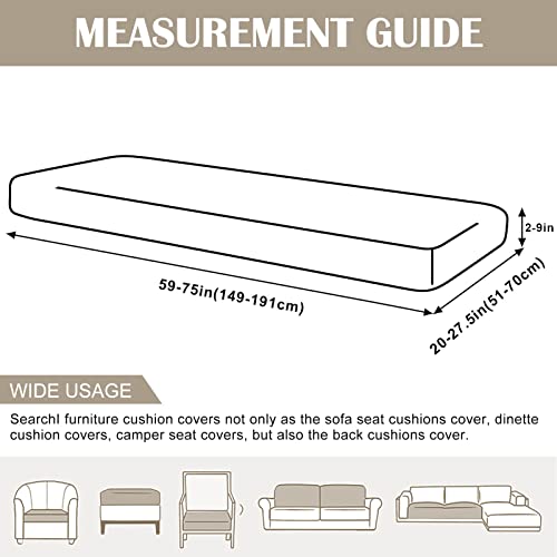 Searchi Stretch Jacquard Sofa Couch Cushion Covers Replacement Reversible Cushion Slipcovers Sofa Seat Cover Furniture Protector Sofa Slipcover Soft With Elastic Bottom(Large, Dark Grey) #TOP2