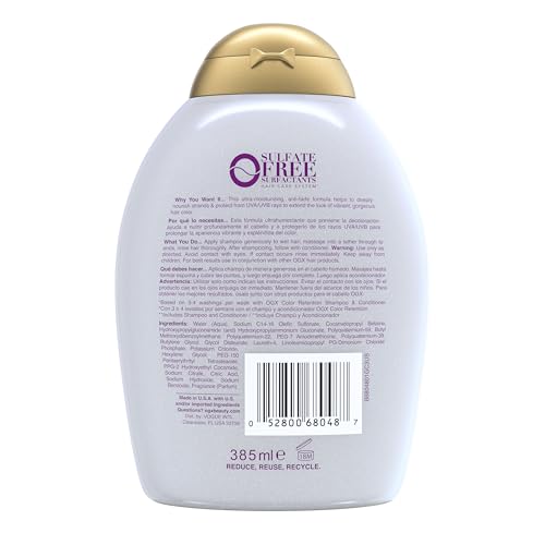 OGX Vibrant Color Vibes Shampoo for Color-Treated Hair, 13 fl oz - image 8