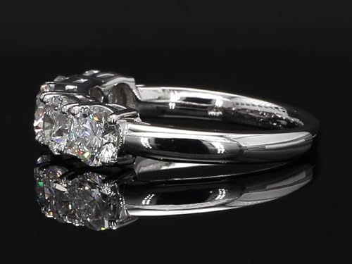 14K White Gold Lab Grown Diamond 5 Stone Half Eternity Ring for Women, 4 Prong Rings for Wedding and Valentine Gift 0.5 to 3 Carat TW (F-G Color, VVS-VS Clarity)3
