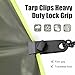 EKUWU 30 Pack Tarp Clips with Bungee Balls & Buckle, Heavy Duty Tarp Tie Downs, Waterproof Lock Grip Tent Clips for Camping, Garden Shade Cloth, Car Cover and Awning, Black
