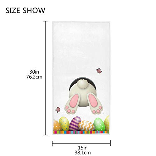Easter Eggs Bunny Tail Hand Towels 16X30 In Spring Butterfly Striped Bathroom Towel Ultra Soft Highly Absorbent Bath Towel Kitchen Dish Guest Towel Happy Easter Day Decorations #TOP2