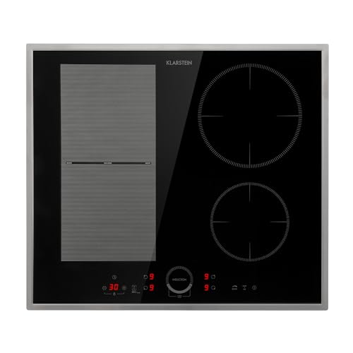 Klarstein Induktionskochfeld - Glaskeramik Einbau-Kochfeld Mit 4 Platten, Touch-Display, Digitalanzeige, Timer-Funktion, Schnelles Aufheizen - 7000 Watt