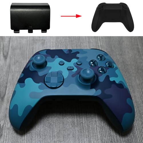 Image of 4 Pack Battery Back Cover for Xbox Series X Controller, Battery Cover Door Compatible with Xbox Series S Controller, Battery Back Shell Repair Part for Xbox Series X /Series S Controller (Black)