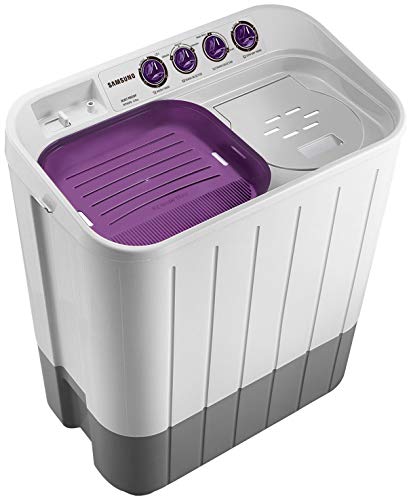 Image of Samsung 6.5 Kg Inverter 5 star Semi-Automatic Top Loading Washing Machine Appliance (WT665QPNDRPXTL, Light Grey, Double storm technology)