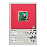 Kanye Poster West My Beautiful Dark Twisted Fantasy Poster Music Wall Art Poster Canvas Poster...