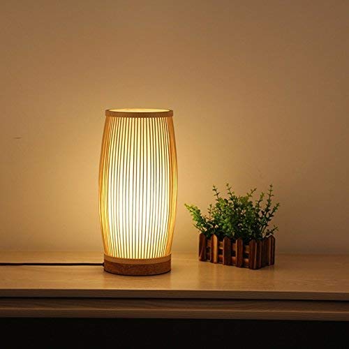 Lampe de chevet chambre en bambou originale pour lecture nocturne cocooning