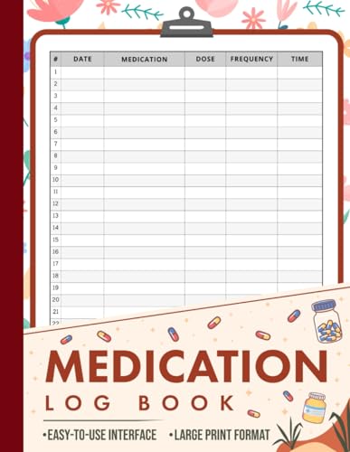 Medication Log Book: Easy-to-use Medicine Tracker Journal to Simplify Your Medication Management – Large Print Daily Medication Tracker Notebook for Adults, Seniors, Patients, Caregivers & More