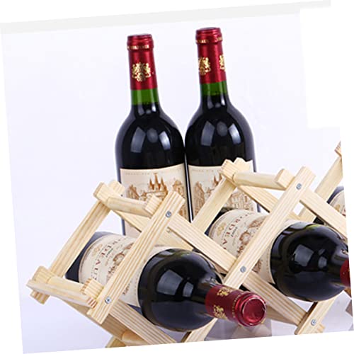 Soporte para botellas de vino de madera plegable para 5 botellas miniatura 4
