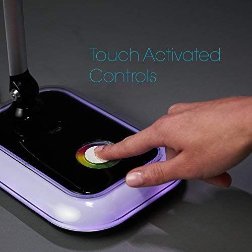 Miniatura 4 de OttLite Lámpara de escritorio LED Glow con puerto de carga USB, portátil, ajustable, luz de escritorio, color negro