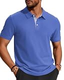Herren Poloshirts Business Kurzarm Polo Shirts 100% Baumwolle Sommer Freizeit T Shirt Klassisches,Blau,XL